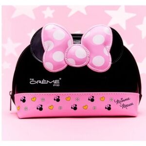 The Creme Shop Minnie Mouse Dome black pink colorblock makeup bag case pouch new